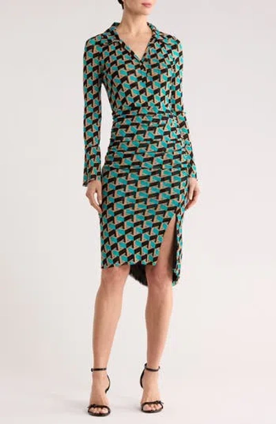 Dvf Lilly Johnny Collar Long Sleeve Dress