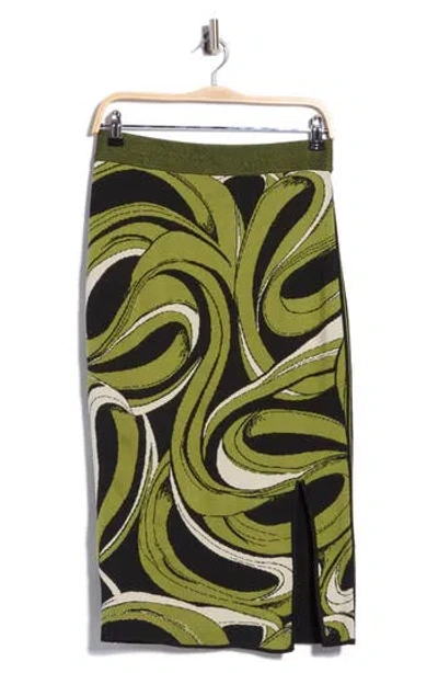 Dvf Lyla Midi Skirt In Green