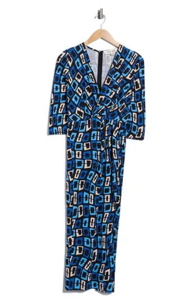 Dvf Malisa Silk Midi Dress In Blue