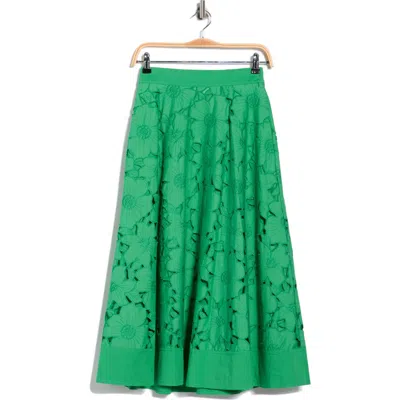 Dvf Marley Lace Maxi Skirt In Green