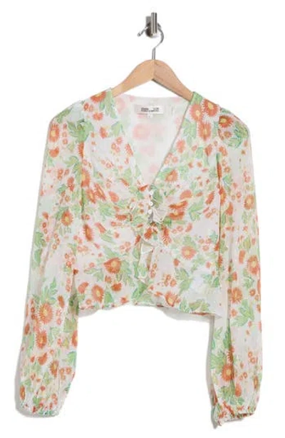 Dvf Mary Lurex Long Sleeve Top In Multi