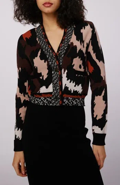 Dvf Midge Camouflage Cardigan In Black