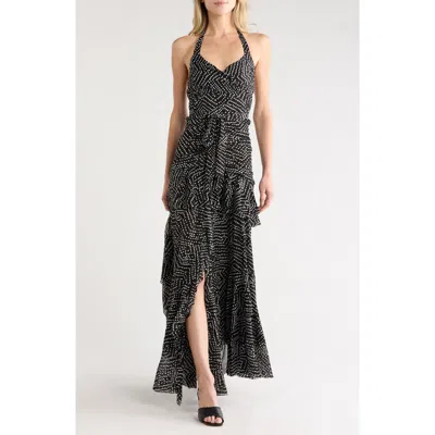 Dvf Patricia Halter Maxi Dress In Multi