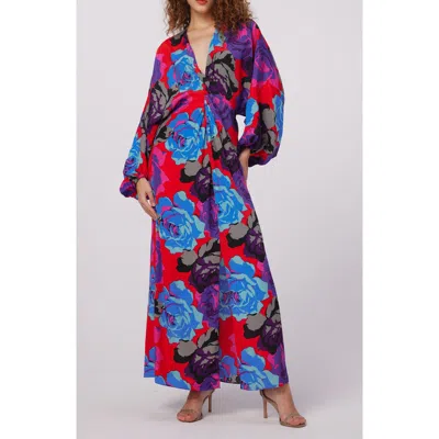 Dvf Print Long Sleeve Maxi Dress