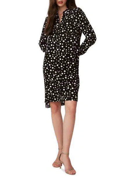 Dvf Prita Tie Belt Long Sleeve Shirtdress In Spot Light