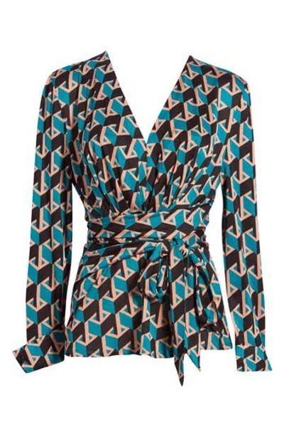 Dvf Rachael Long Sleeve Top In Multi