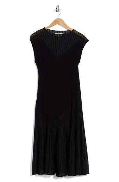 Dvf Rick Ribbed Midi Dress In Black