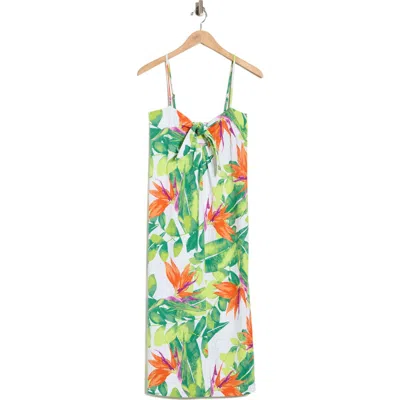 Dvf Roma Tropical Print Cotton & Silk Sundress In Multi