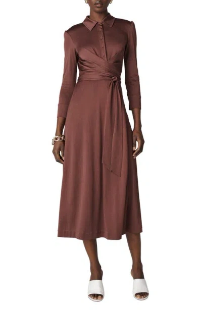Dvf Sana Wrap Shirtdress In Brown