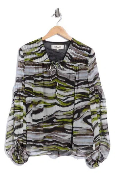 Dvf Sarita Silk Blend Top In Multi