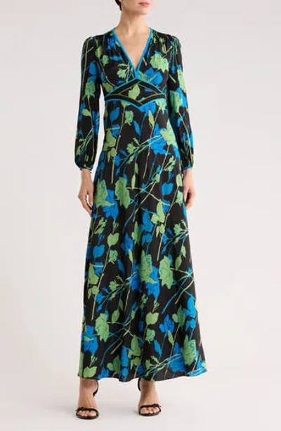 Dvf Seline Floral Long Sleeve Maxi Dress