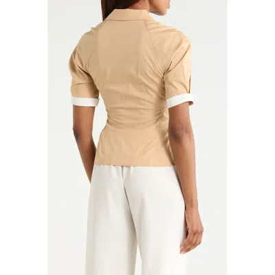 Dvf Sheskita Johnny Collar Top In Brown