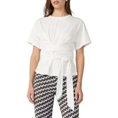 Dvf Teressa Twist Tie Front T-shirt In White