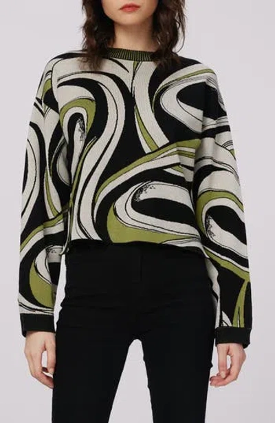 Dvf Tierna Swirl Crewneck Sweater In Animal Print