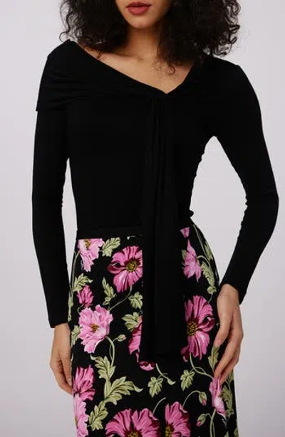 Dvf Twila Asymmetric Top In Black