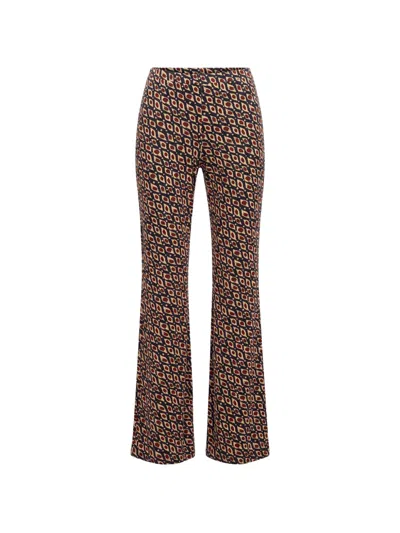 Dvf Vintage Brooklyn Flared Trousers In Animal Print