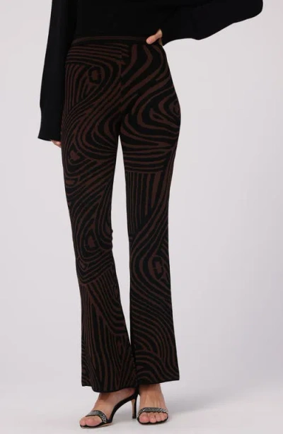 Dvf Wynn Stripe Flare Pants In Floating Curve Black