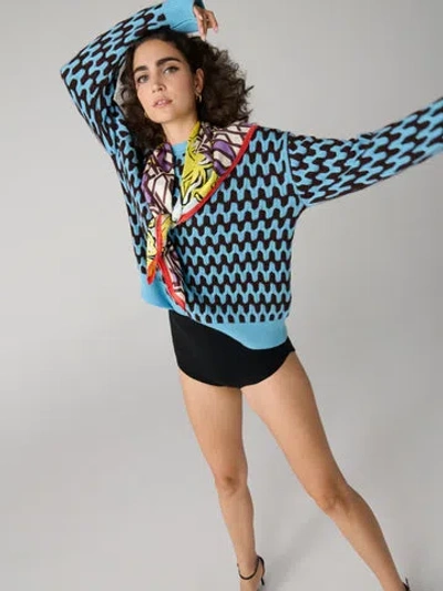 Dvf X Henry Zankov Flag Silk Scarf In Blue