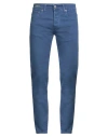 Dw Denim World Man Jeans Bright Blue Size 33 Cotton, Elastane