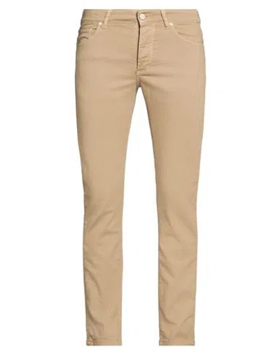 Dw Denim World Man Jeans Sand Size 32 Cotton, Elastane In Neutral