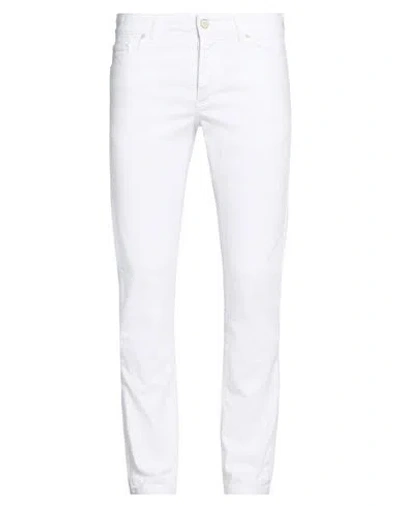 Dw Denim World Man Jeans White Size 33 Cotton, Elastane
