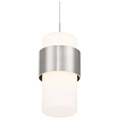Dweled Banded 5"w Brushed Nickel And White Led Mini Pendant