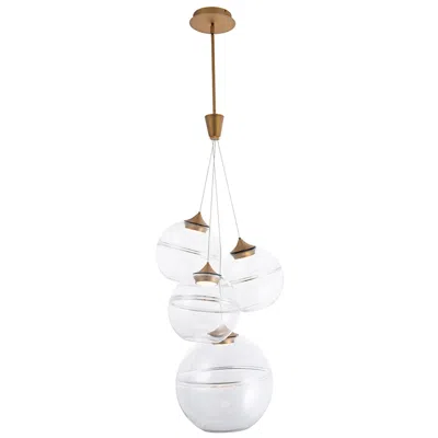Dweled Bistro 24"h X 45"w 4-light Multi-light Pendant In Aged Brass