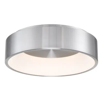 Dweled Corso 1 - Light Simple Drum Led Flush Mount In Brushed Aluminum