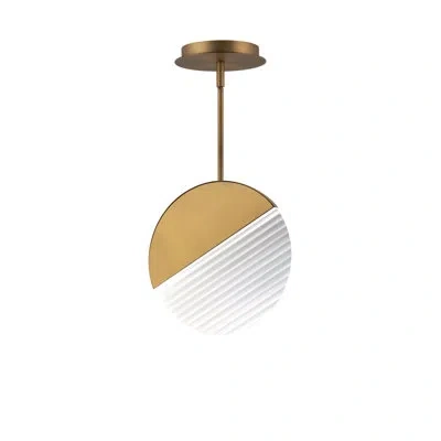 Dweled Crescent Aged Brass Led Pendant In Antique Brass;aged Brass