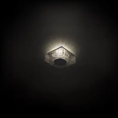 Dweled Cuboid Glass Led Flush Mount In Black
