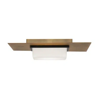Dweled Double Decker Led Flush Mount In Black,aged Brass