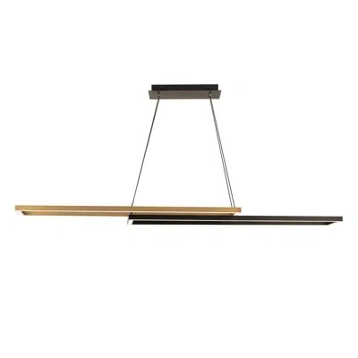Dweled Double Entendre Led Black/aged Brass Linear Pendant In Black,aged Brass
