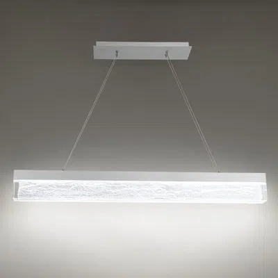 Dweled Effervescent 1 - Light Kitchen Island Linear Led Pendant In Brushed Aluminum