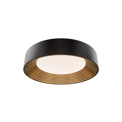 Dweled Gaston Dimmable Led Flush Mount With Built In Color Temperature Switch From 2700k/3000k/3500k/4000k In Black