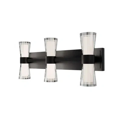 Dweled Hourglass 24" Dimmable Led Bath Vanity & Wall Light With Built In Color Temperature Switch From 2700 In Black