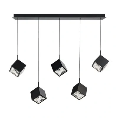Dweled Ice Cube 5 - Light Linear Pendant In Black