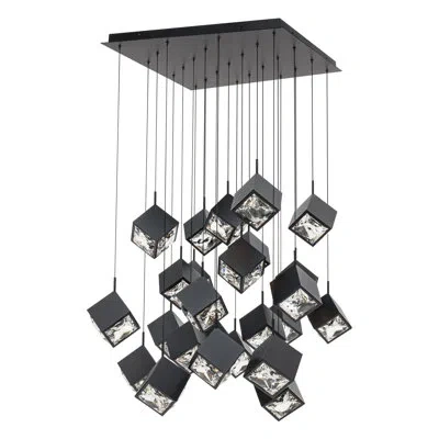 Dweled Ice Cube Square 25 - Light Led Pendant In Black