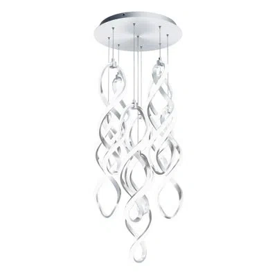 Dweled Interlace Round 9 - Light Led Cluster Pendant In Chrome