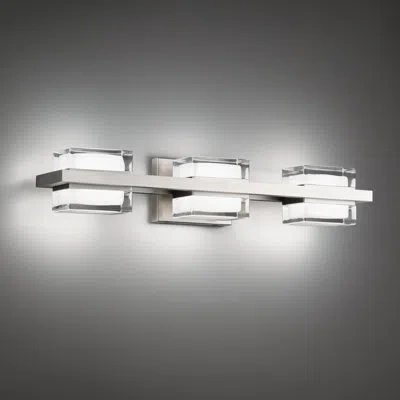 Dweled Interlok Led Bath Vanity & Wall Light In Brushed Nickel