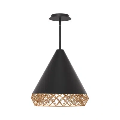 Dweled Lacey 1 - Light Geometric Bell Led Pendant In Black