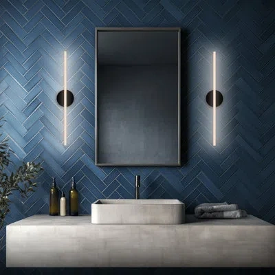 Dweled Lanky 27" Led Vanity & Wall Light With Built In Color Temperature Switch In Black