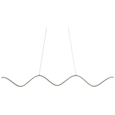 Dweled Morae 44" Wide Nickel Modern Wave Linear Pendant