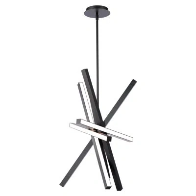 Dweled Parallax 2 - Light Unique Modern Linear Led Pendant In Black