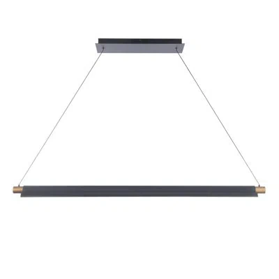 Dweled Pavilion 44.125 In Led Linear Pendant 3000k In Black/aged Brass In Black,aged Brass