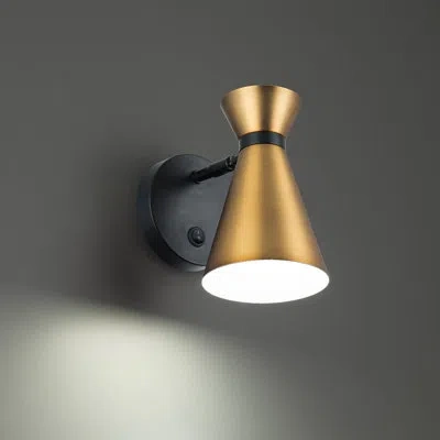 Dweled Pin Up 1 - Light Led Dimmable Black/aged Brass Swing Arm In Black,aged Brass;black,aged Brass