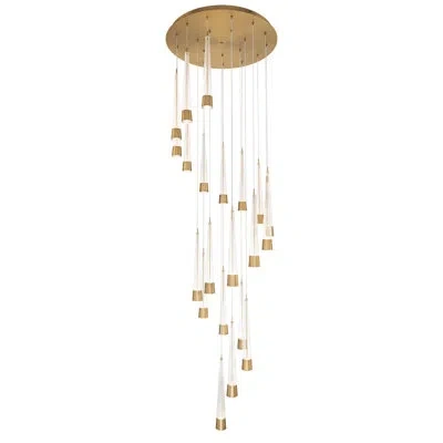 Dweled Quill Round 21 - Light Led Cluster Pendant In Chrome