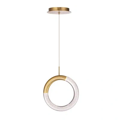Dweled Ringlet 1 - Light Geometric Led Pendant In Aged Brass