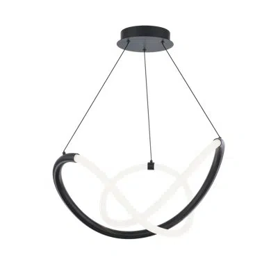 Dweled Solo 1 - Light Unique/statement Geometric Led Chandelier In Black