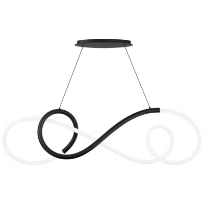Dweled Solo 48" Wide Black Led Abstract Linear Chandelier
