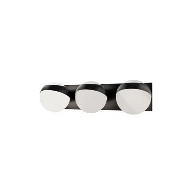 Dweled Tripoli 20" Dimmable Led Bath Vanity & Wall Light With Opal Glass Shade And Built In Color Temperatu In Black